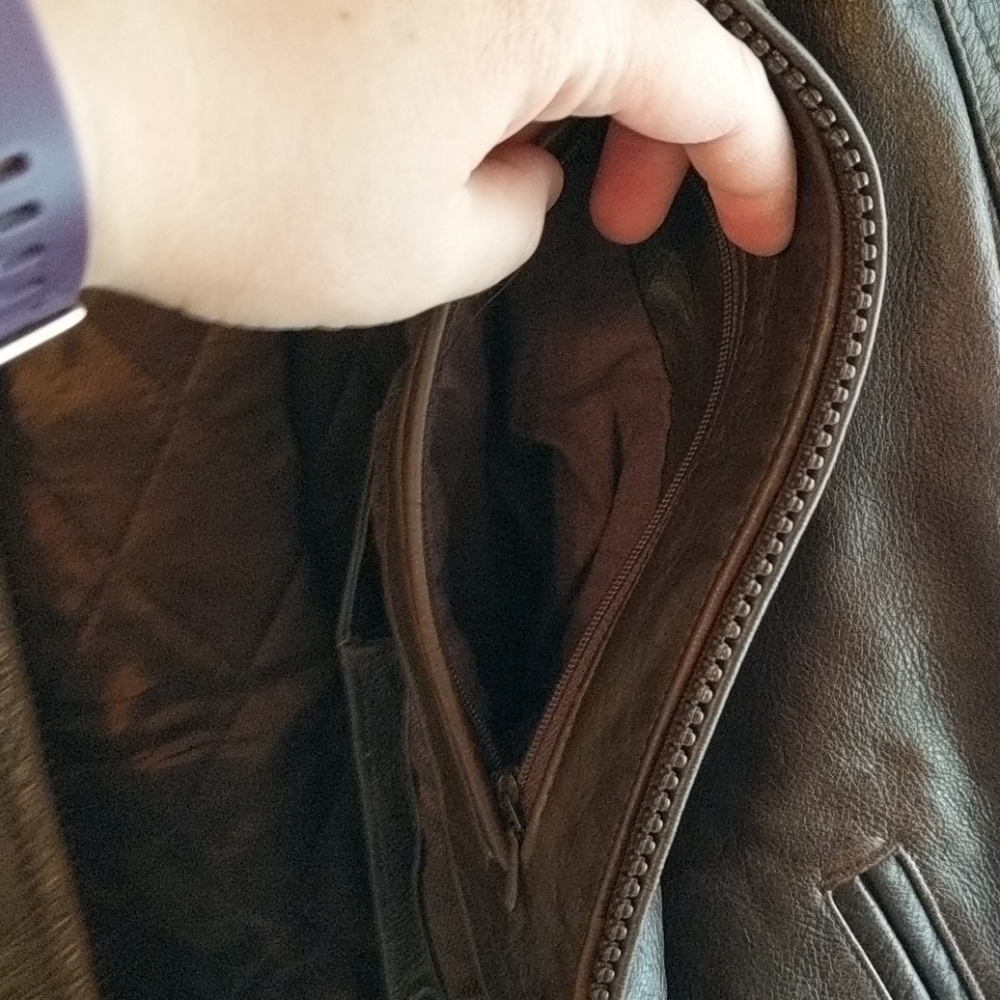 Wilson's leather chocolate brown men's jacket - Picture 6 of 7